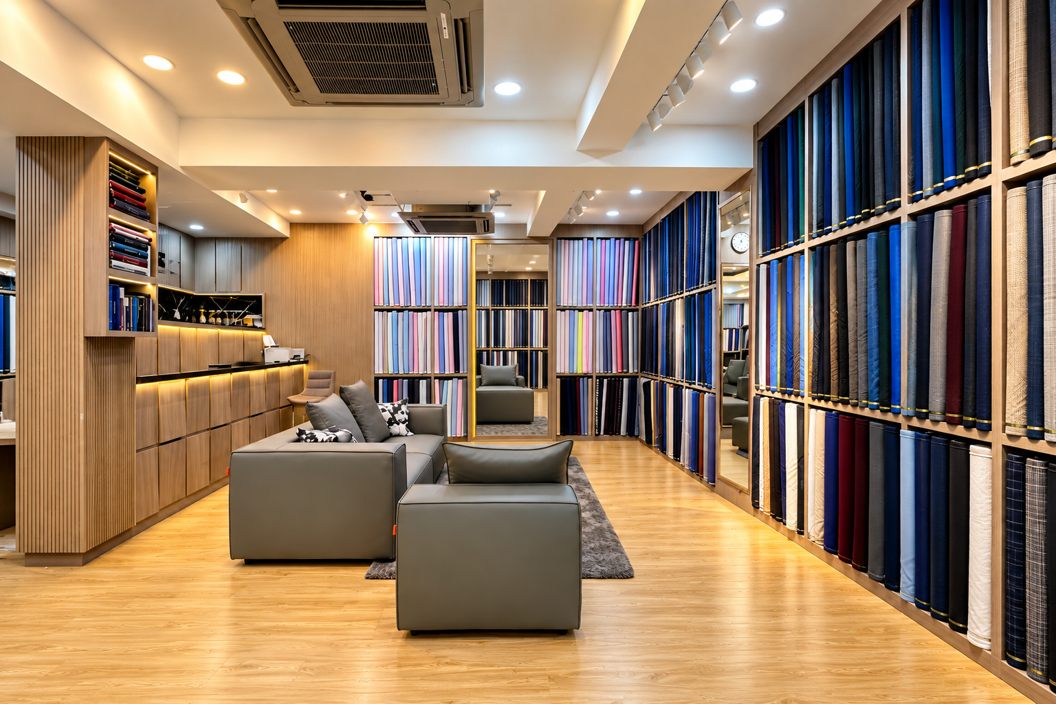INSIDE THE SHOWROOM · THE FABRIC LIBRARY